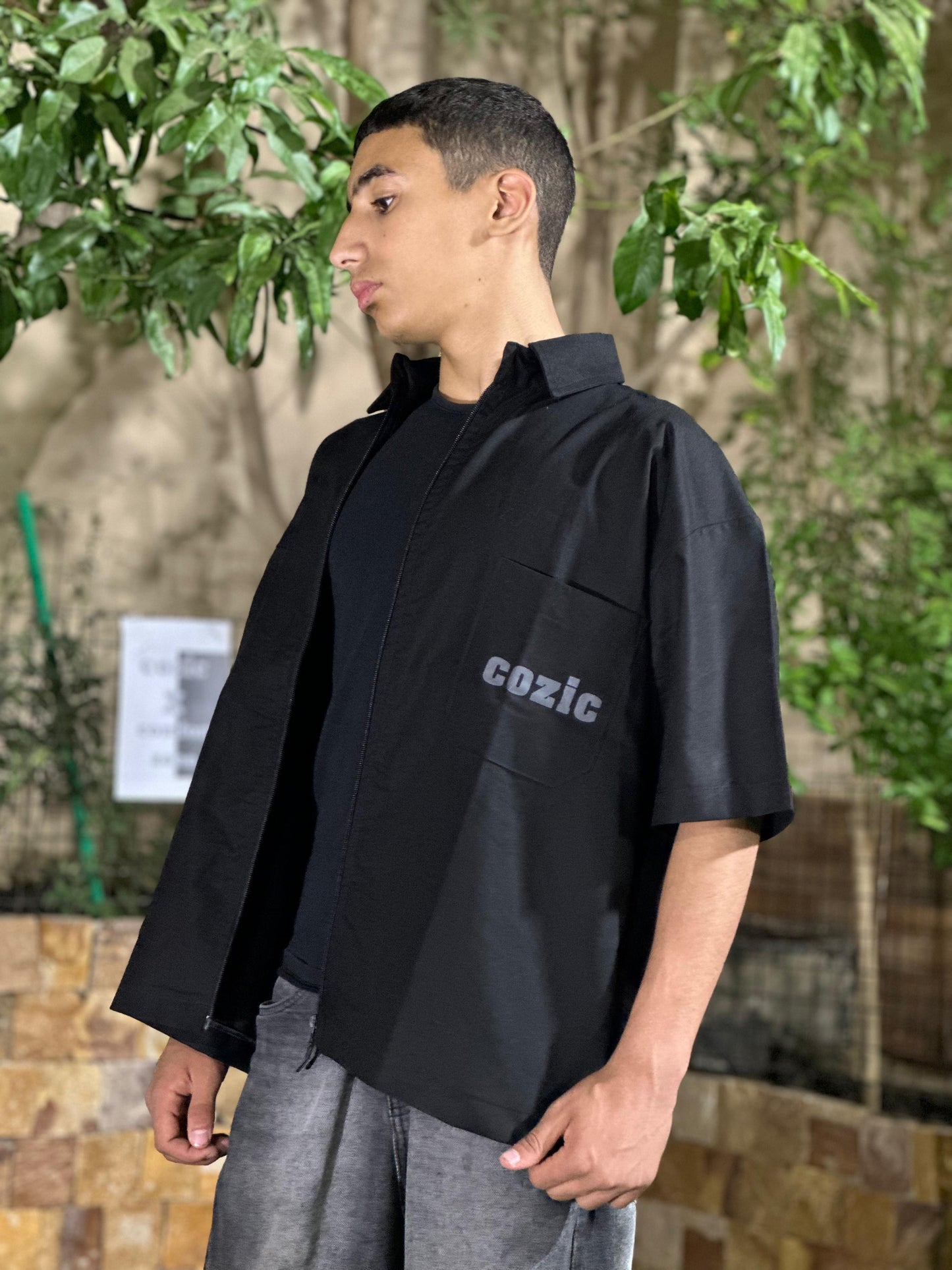 Cozic Zip up boxy fit - shirt