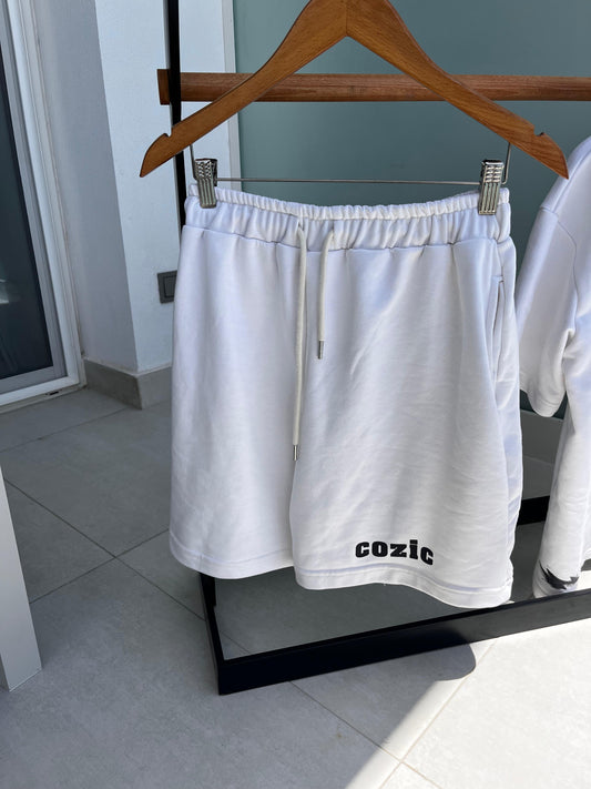 Cozic White Oversized Sweat Shorts