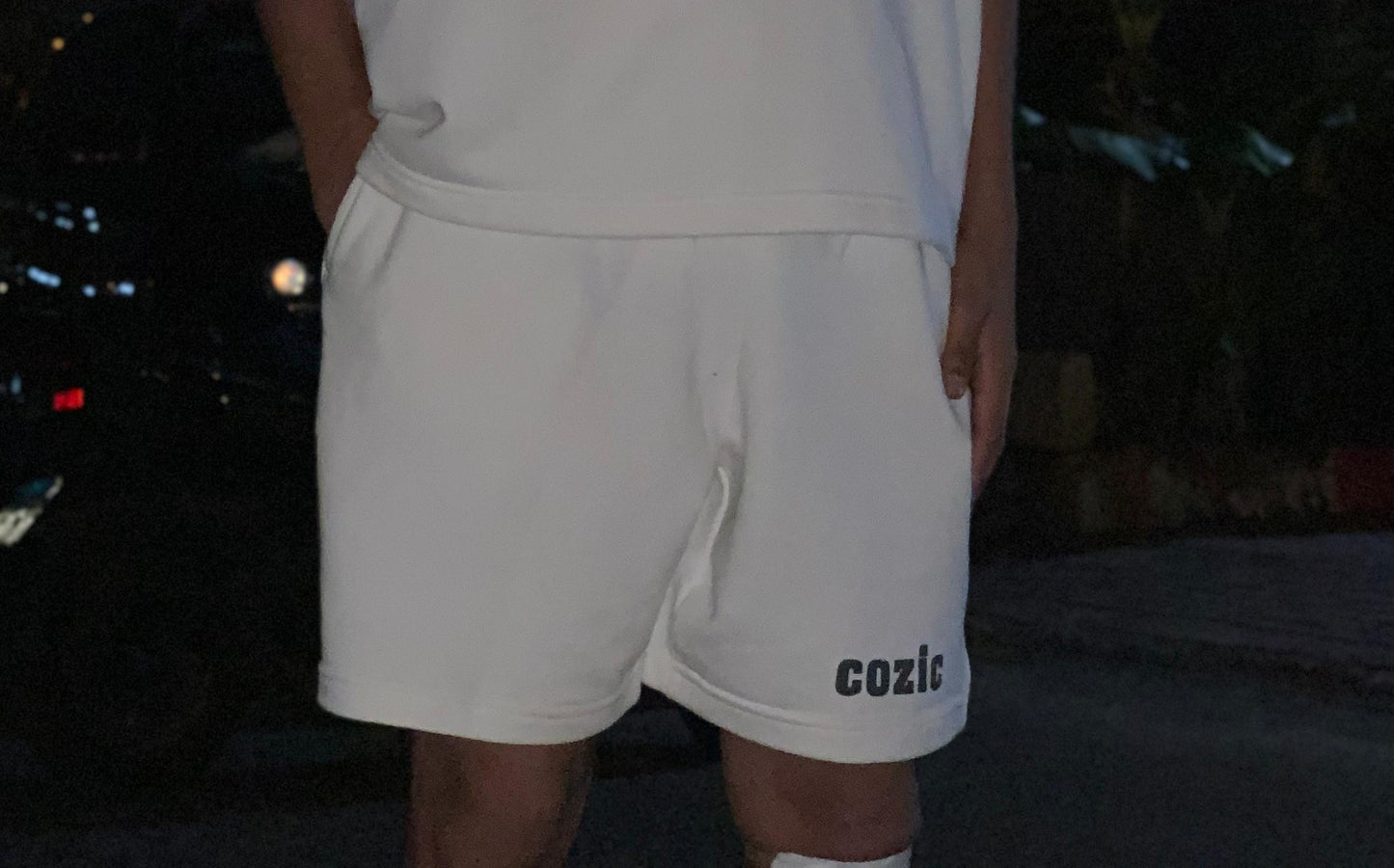 Cozic White Oversized Sweat Shorts
